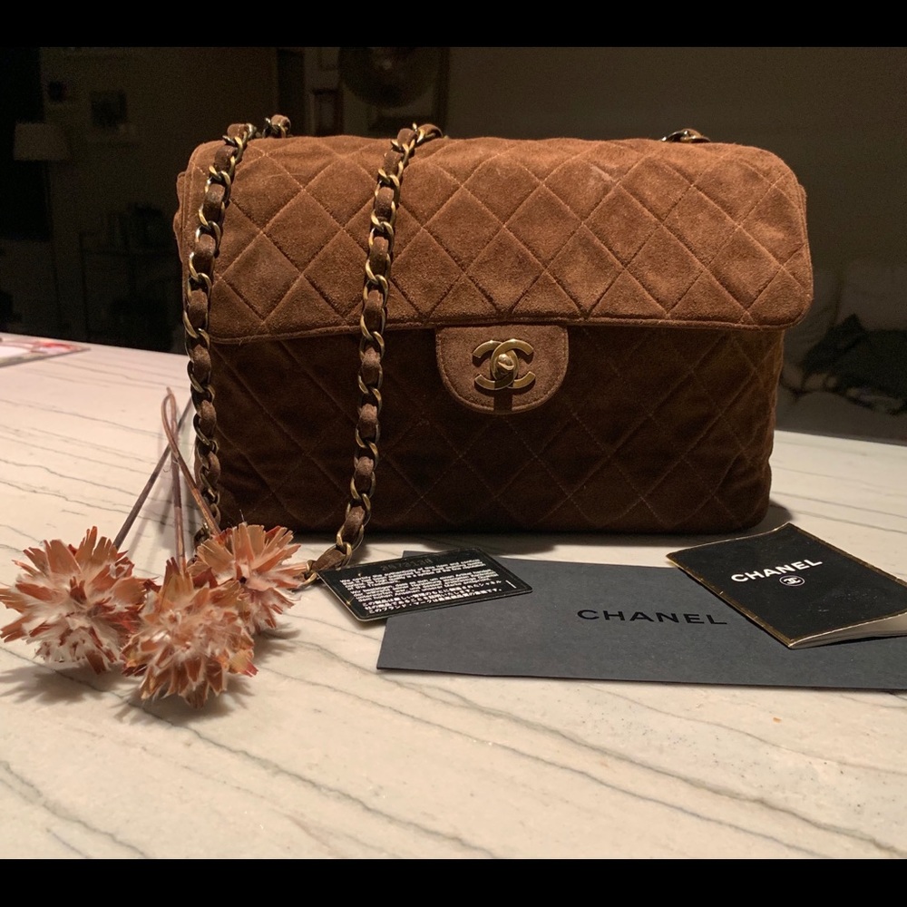 Single flap camel jumbo Chanel